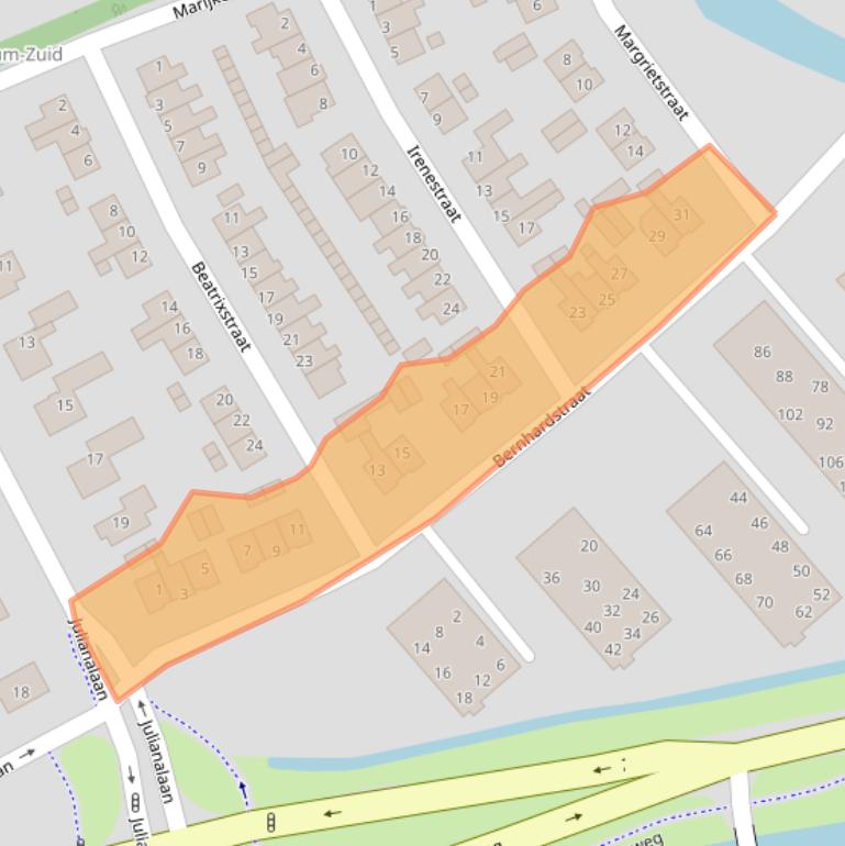 Kaart van postcodegebied 1741CV.