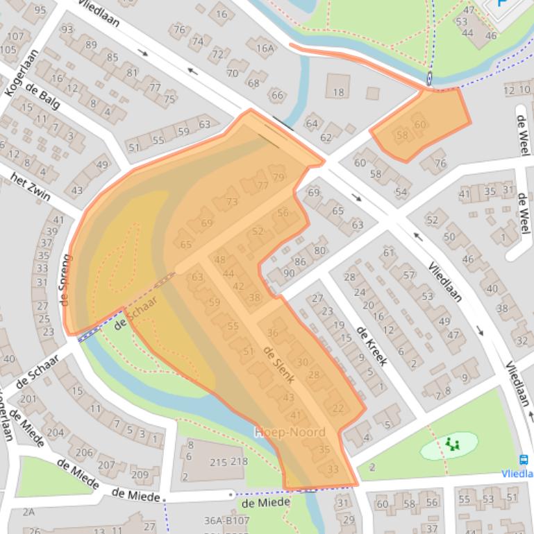 Kaart van postcodegebied 1741DV.