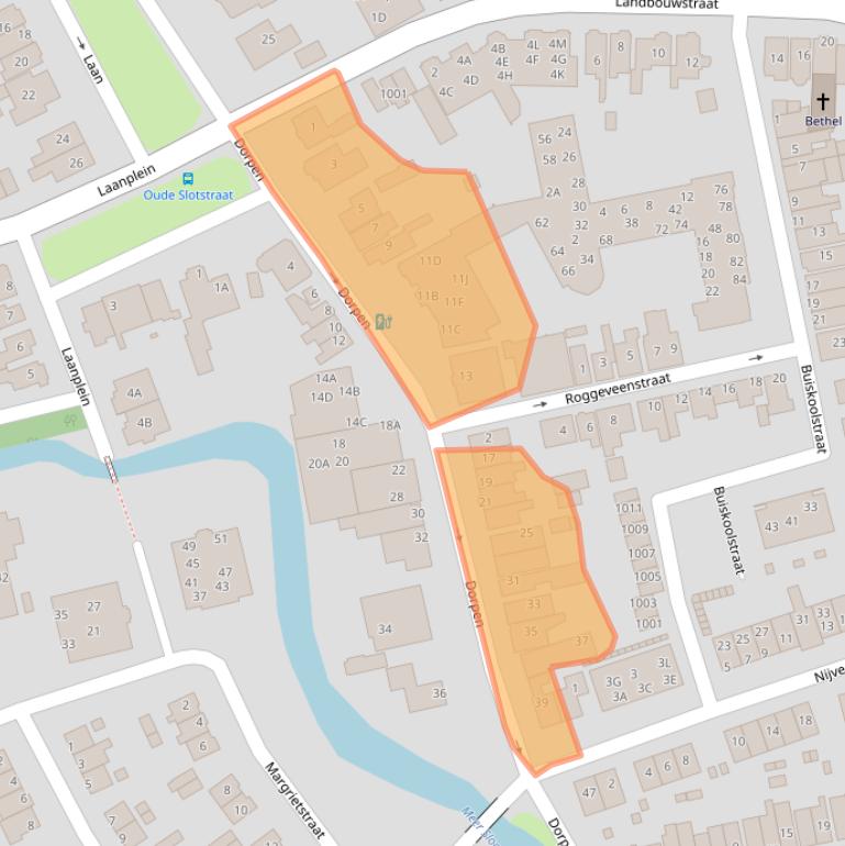 Kaart van postcodegebied 1741EC.