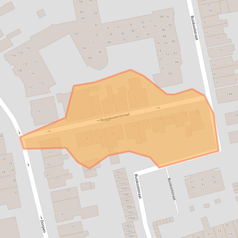 Kaart van postcodegebied 1741EK.