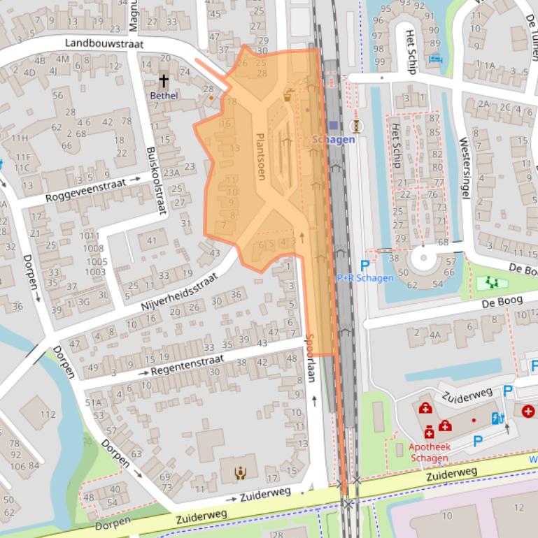 Kaart van postcodegebied 1741EM.