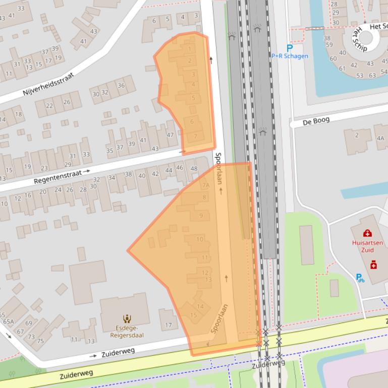 Kaart van postcodegebied 1741EN.