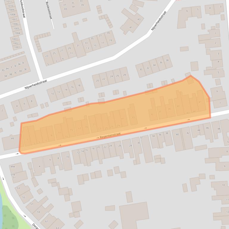Kaart van postcodegebied 1741EP.