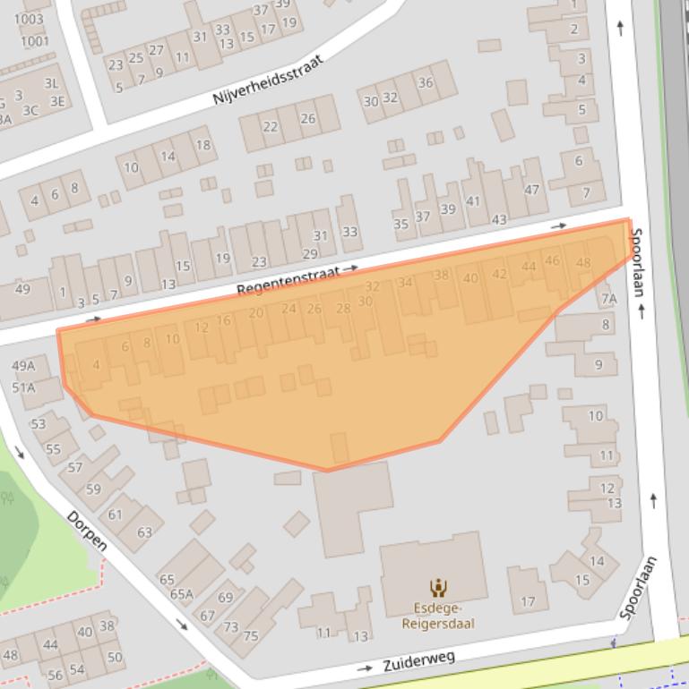 Kaart van postcodegebied 1741ER.