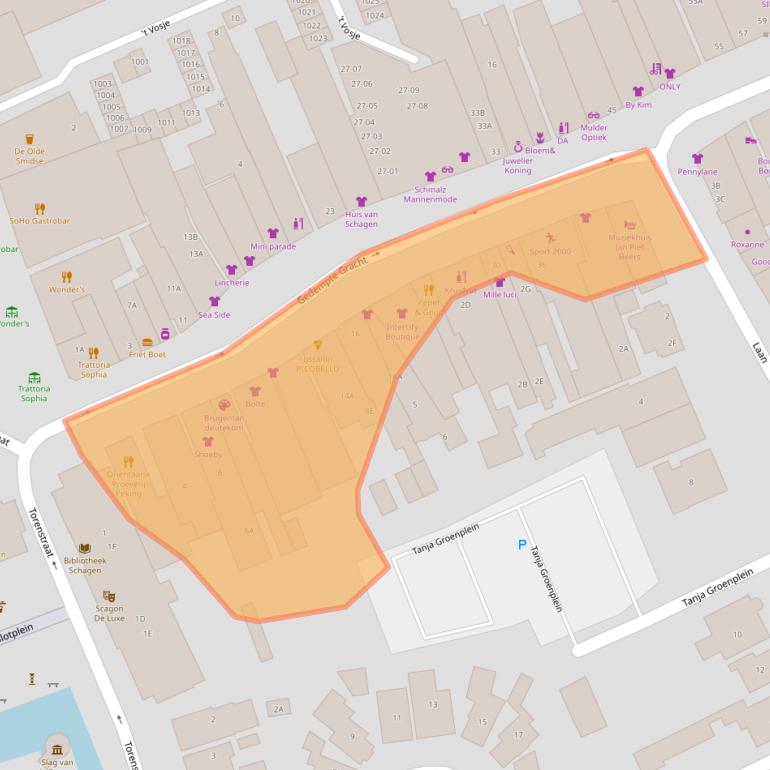 Kaart van postcodegebied 1741GC.