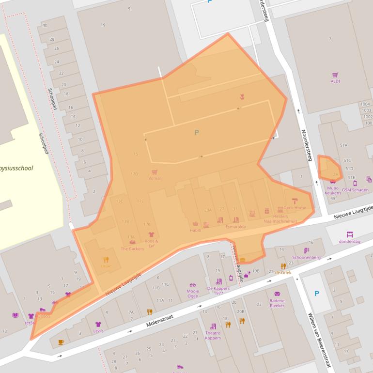 Kaart van postcodegebied 1741GE.