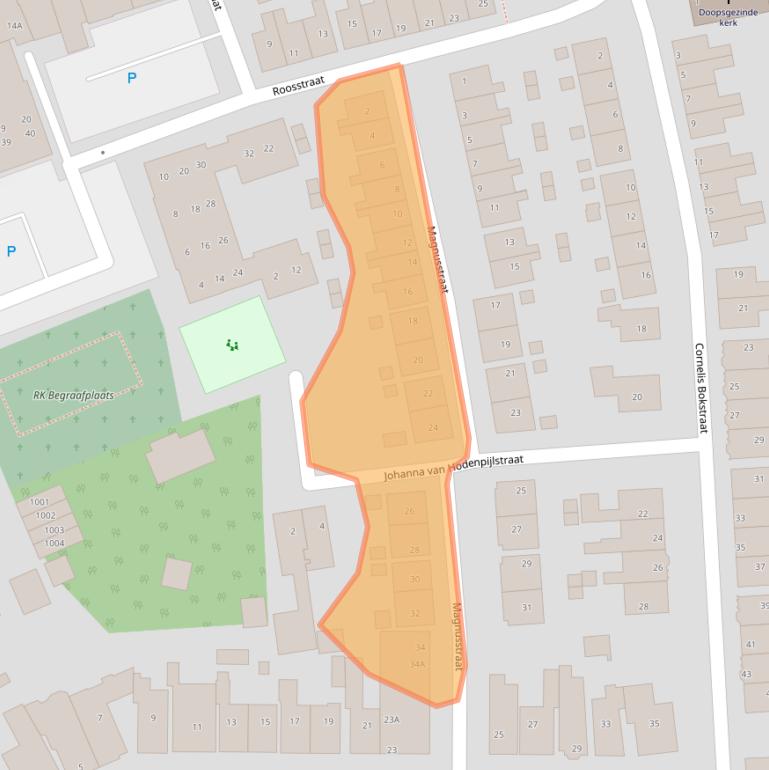 Kaart van postcodegebied 1741GR.