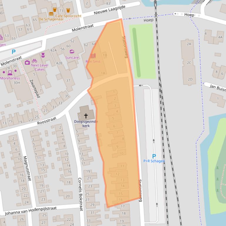Kaart van postcodegebied 1741GW.