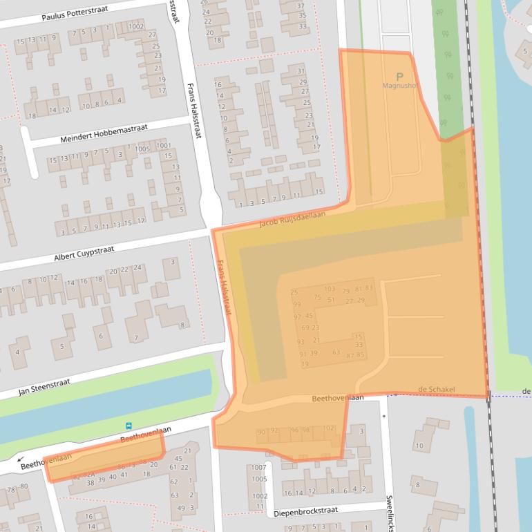 Kaart van postcodegebied 1741HW.