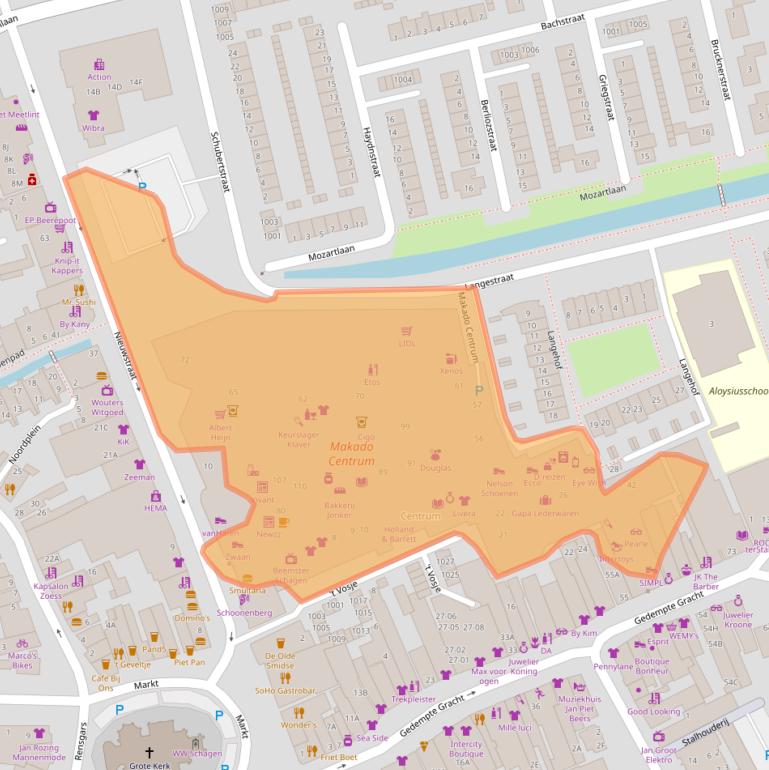Kaart van postcodegebied 1741JA.