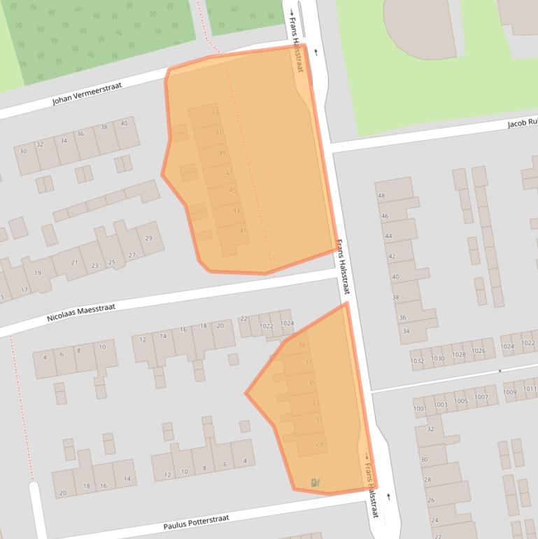 Kaart van postcodegebied 1741KB.