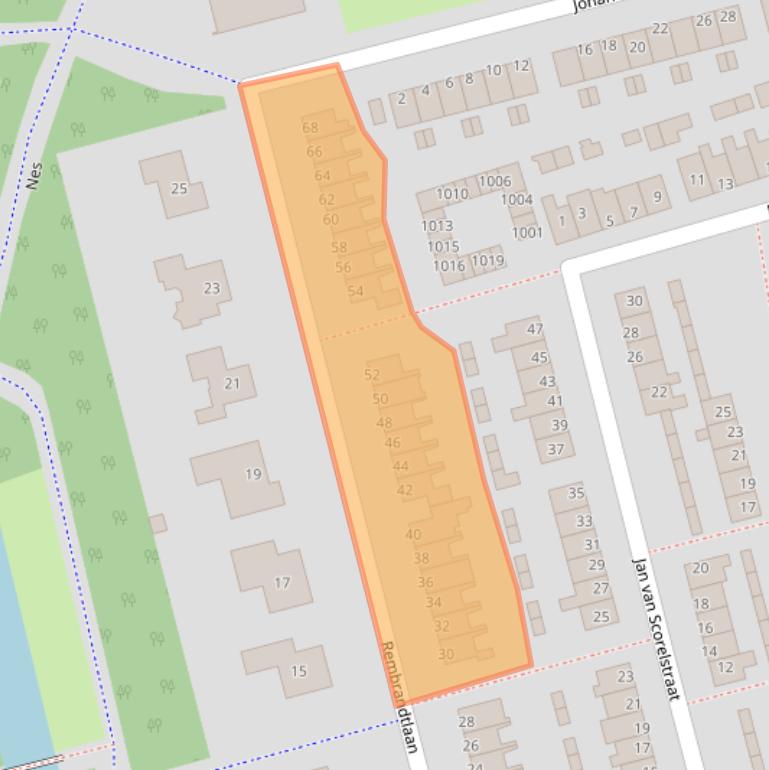 Kaart van postcodegebied 1741KJ.