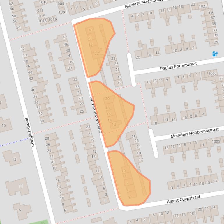 Kaart van postcodegebied 1741KN.