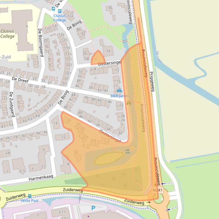 Kaart van postcodegebied 1741MP.