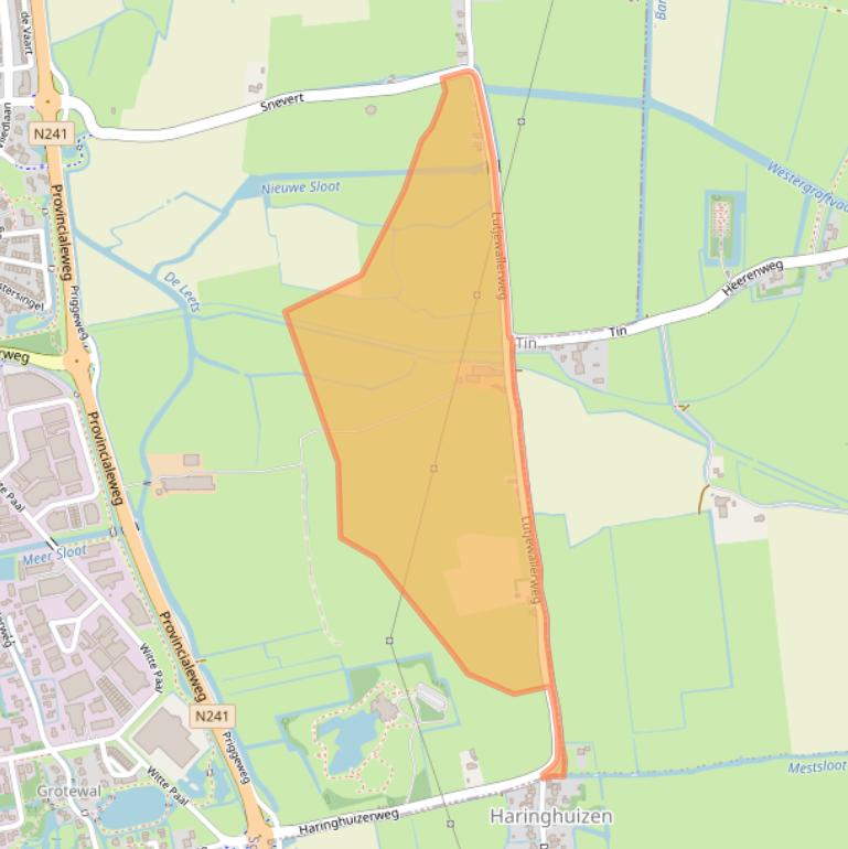Kaart van postcodegebied 1741ND.