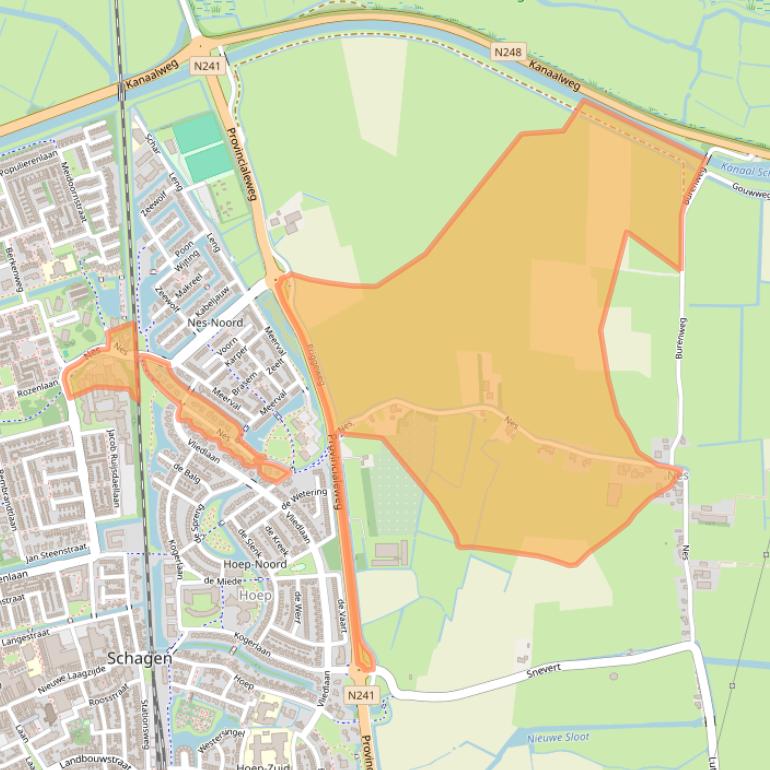 Kaart van postcodegebied 1741NH.