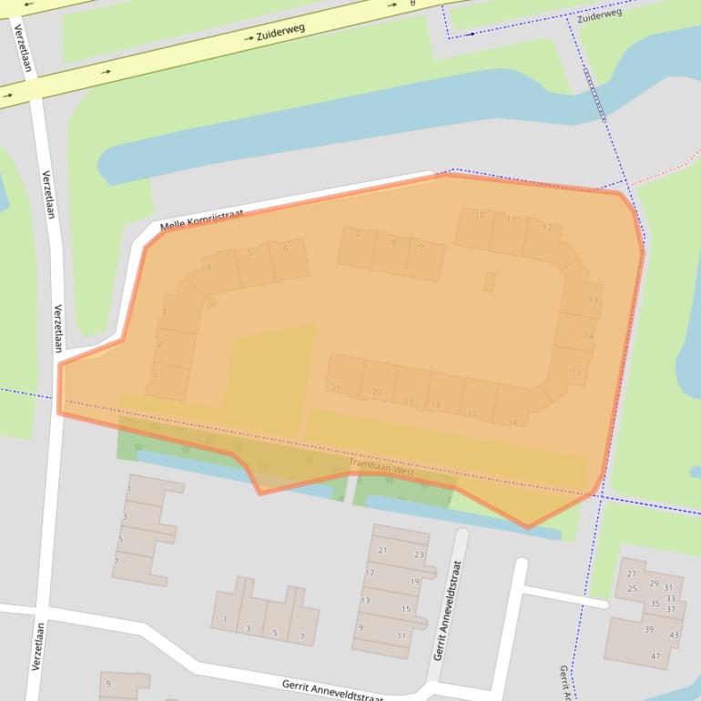 Kaart van postcodegebied 1741RB.