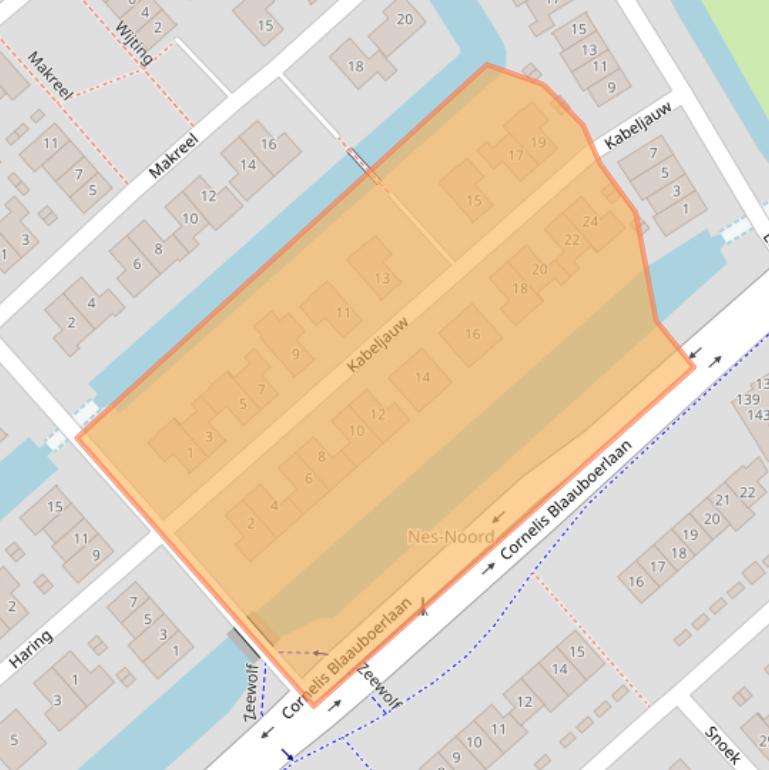 Kaart van postcodegebied 1741RH.