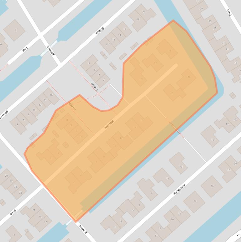 Kaart van postcodegebied 1741RJ.