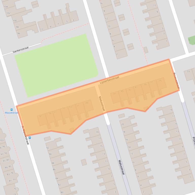 Kaart van postcodegebied 1741SM.