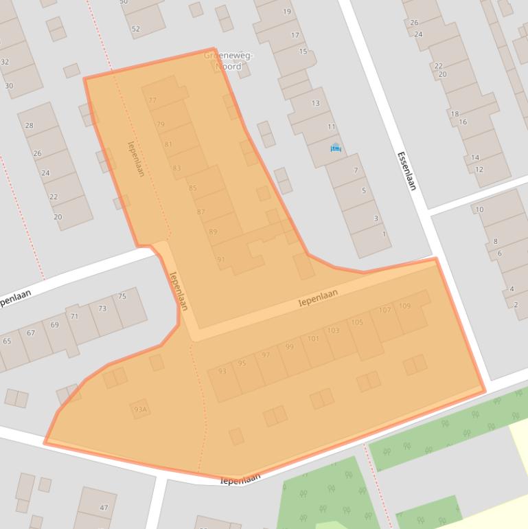 Kaart van postcodegebied 1741TC.