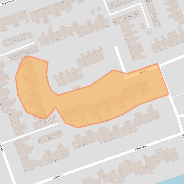 Kaart van postcodegebied 1741TE.