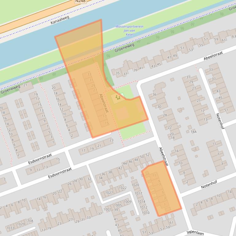 Kaart van postcodegebied 1741TH.
