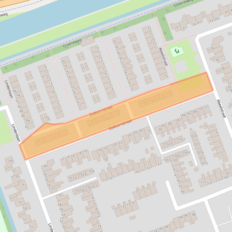 Kaart van postcodegebied 1741TL.