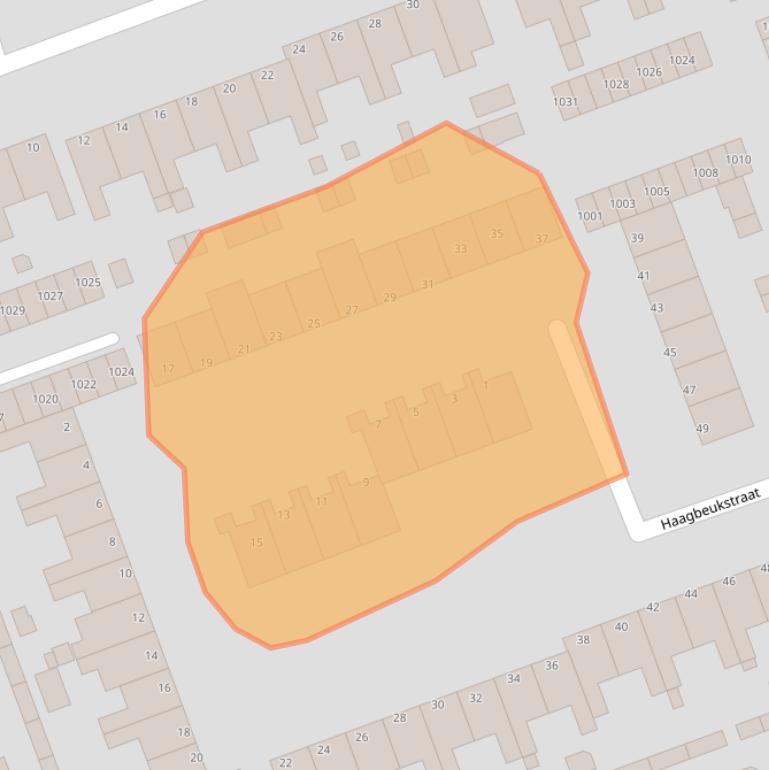 Kaart van postcodegebied 1741VB.