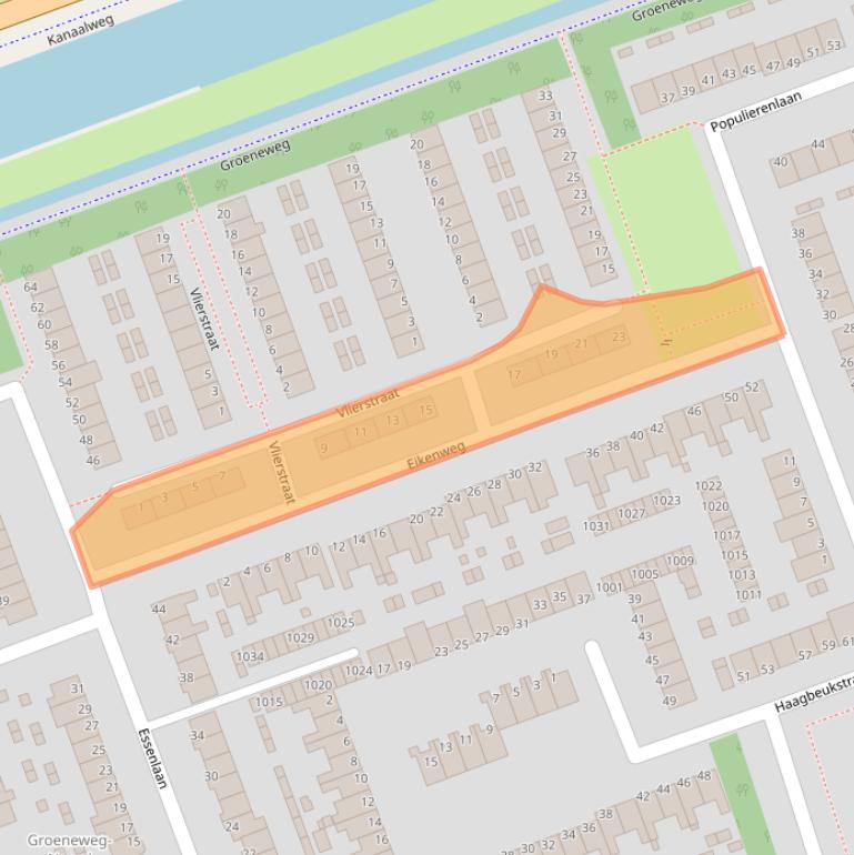 Kaart van postcodegebied 1741VE.