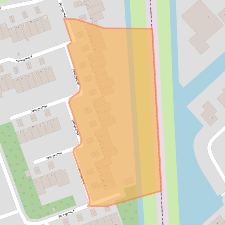 Kaart van postcodegebied 1741WG.