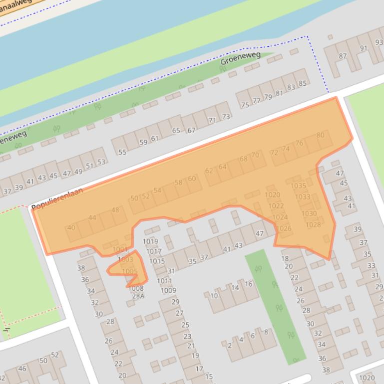 Kaart van postcodegebied 1741WT.