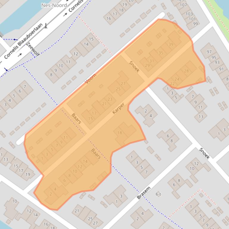 Kaart van postcodegebied 1741XX.