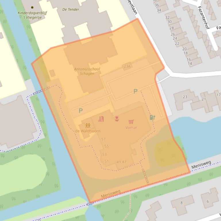 Kaart van postcodegebied 1742AB.