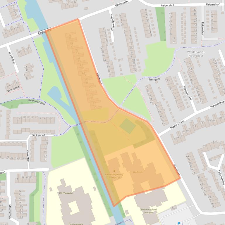 Kaart van postcodegebied 1742AC.
