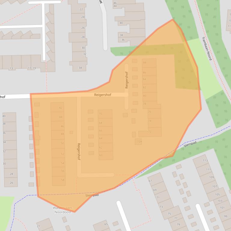 Kaart van postcodegebied 1742AV.