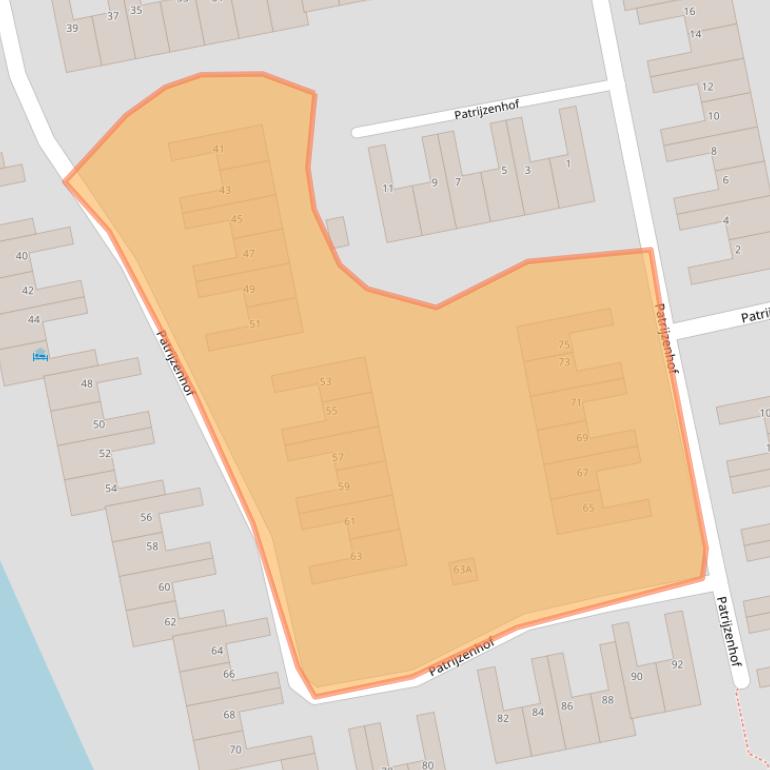 Kaart van postcodegebied 1742BE.