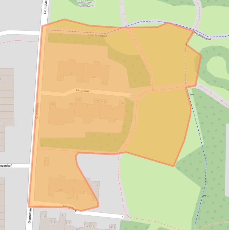 Kaart van postcodegebied 1742BR.