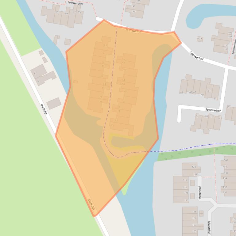 Kaart van postcodegebied 1742EC.