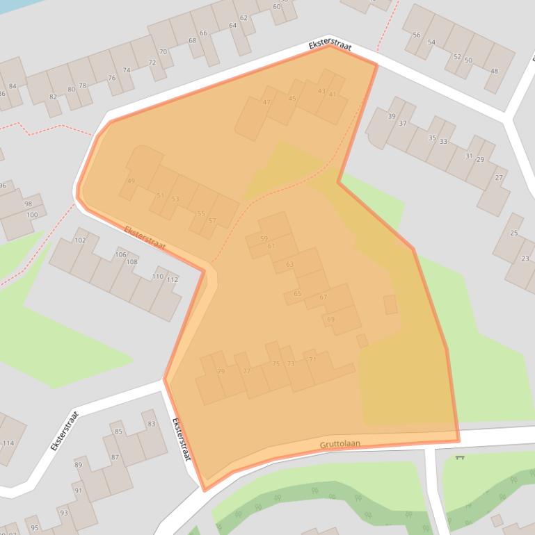 Kaart van postcodegebied 1742EN.