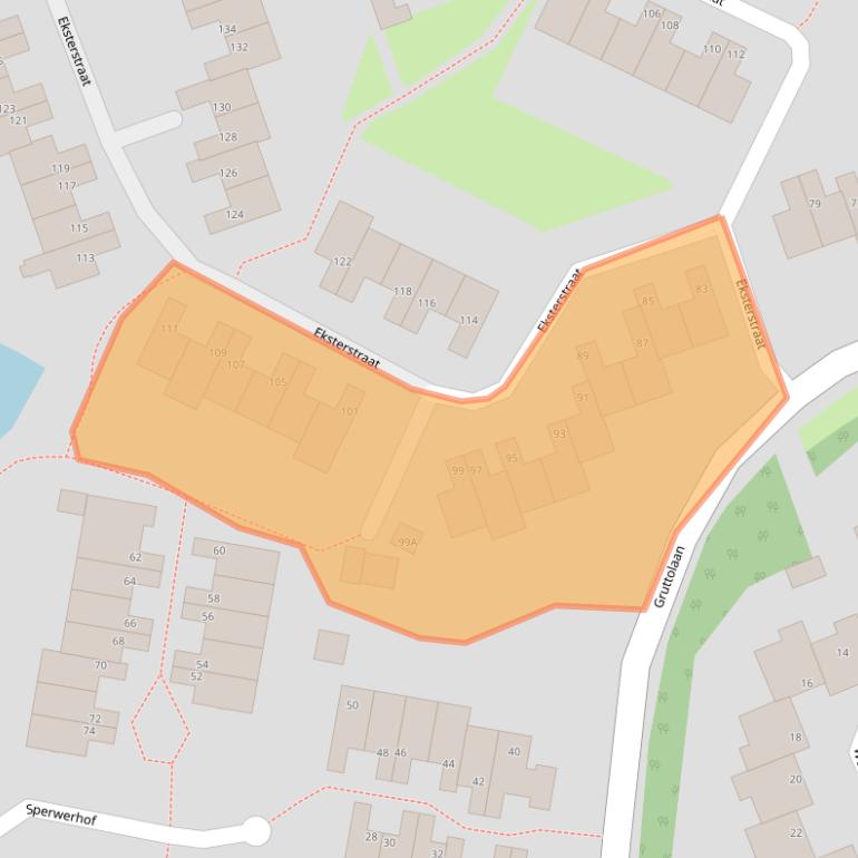 Kaart van postcodegebied 1742EP.