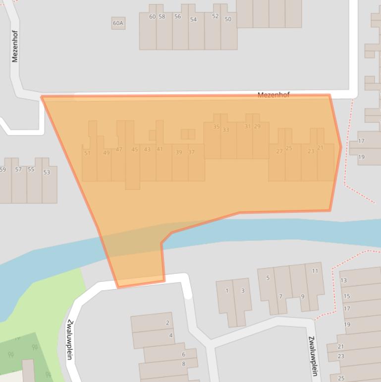 Kaart van postcodegebied 1742GG.