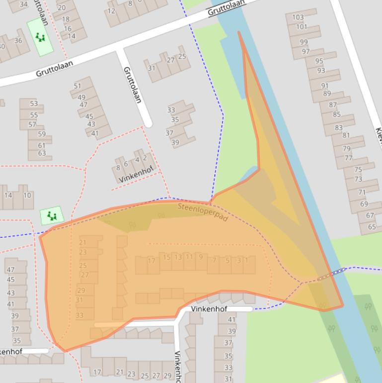 Kaart van postcodegebied 1742JA.