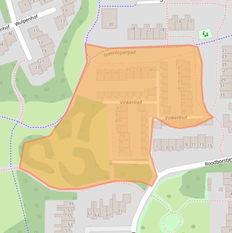 Kaart van postcodegebied 1742JB.