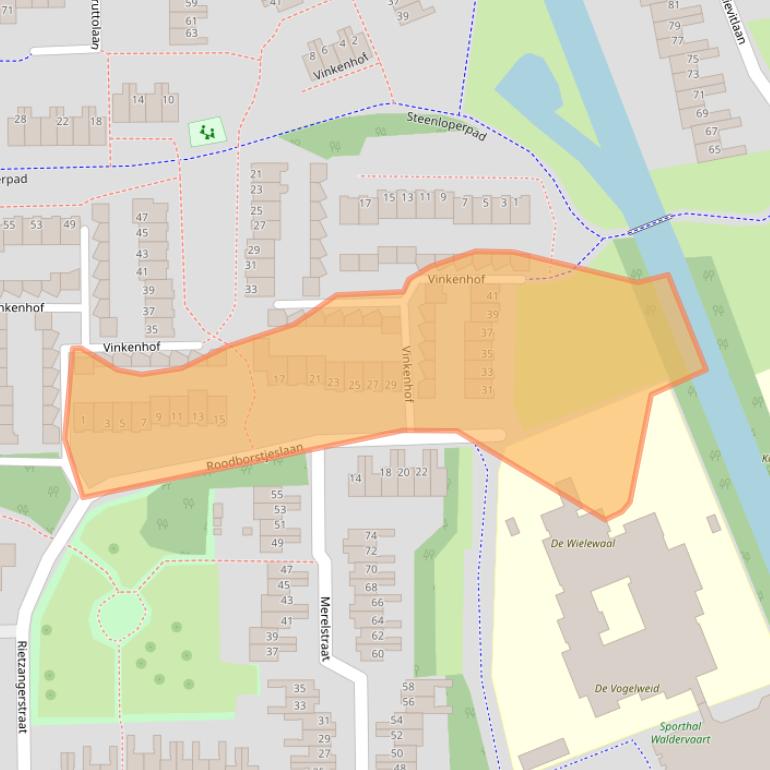 Kaart van postcodegebied 1742JH.