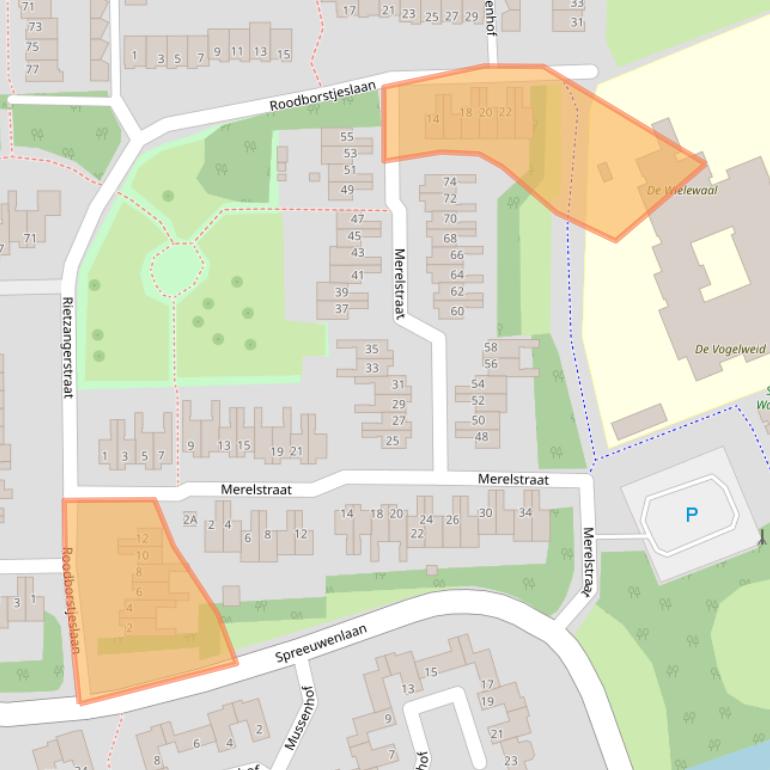 Kaart van postcodegebied 1742JJ.