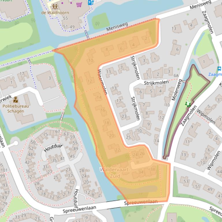 Kaart van postcodegebied 1742KB.