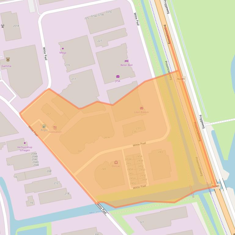 Kaart van postcodegebied 1742LB.