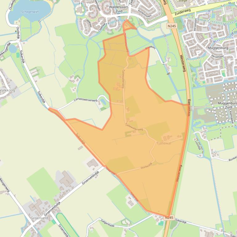 Kaart van postcodegebied 1742MA.