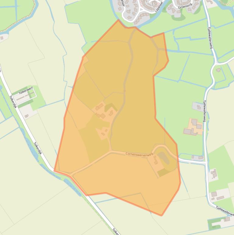Kaart van postcodegebied 1742MC.